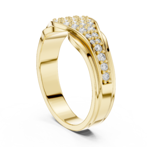 Gold Diamond Crossover Ring
