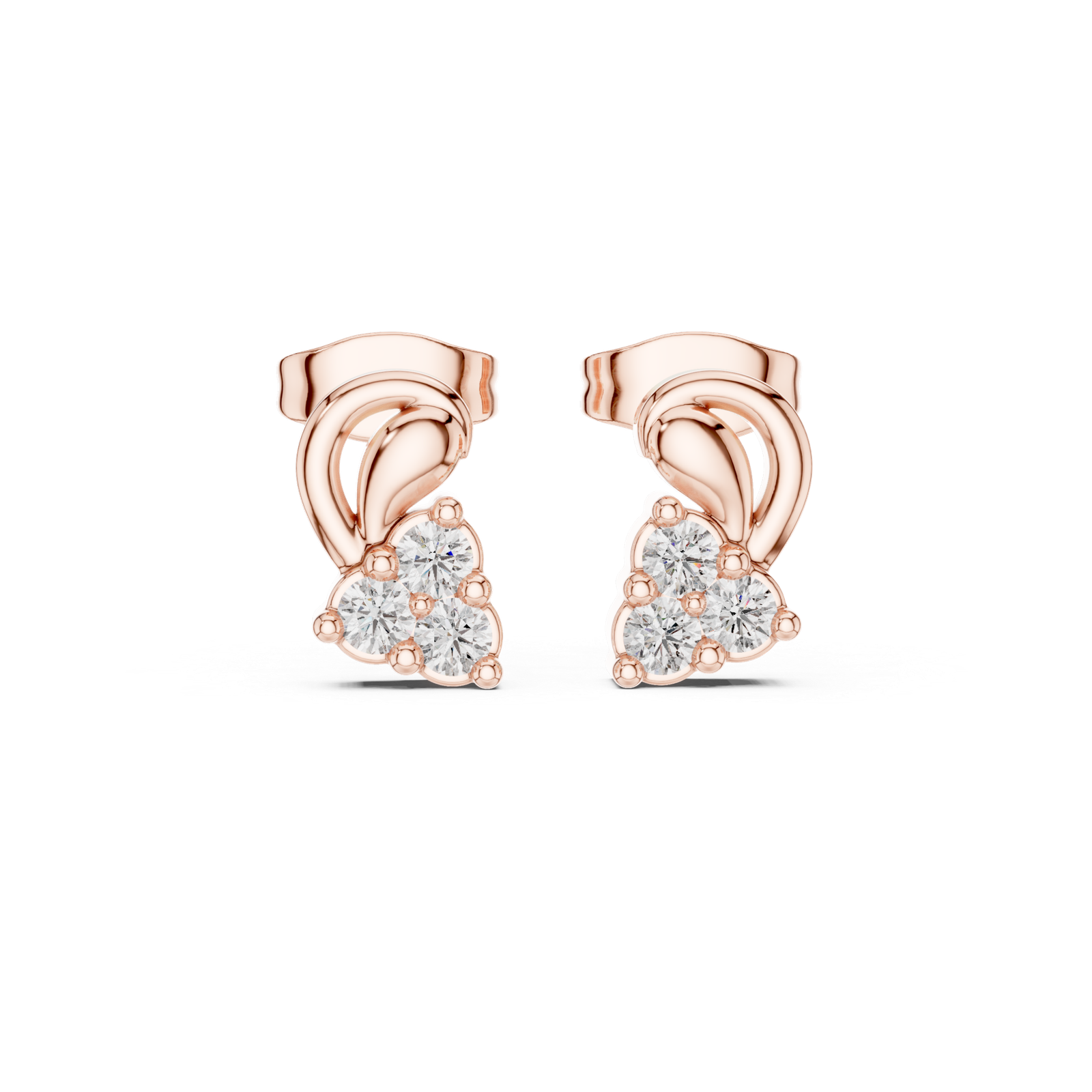 Rose Bloom Crystal Stud Earrings