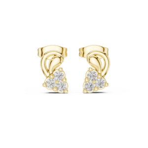 Golden Blossom Sparkle Stud Earrings