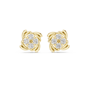 Golden Petal Bloom Stud Earrings