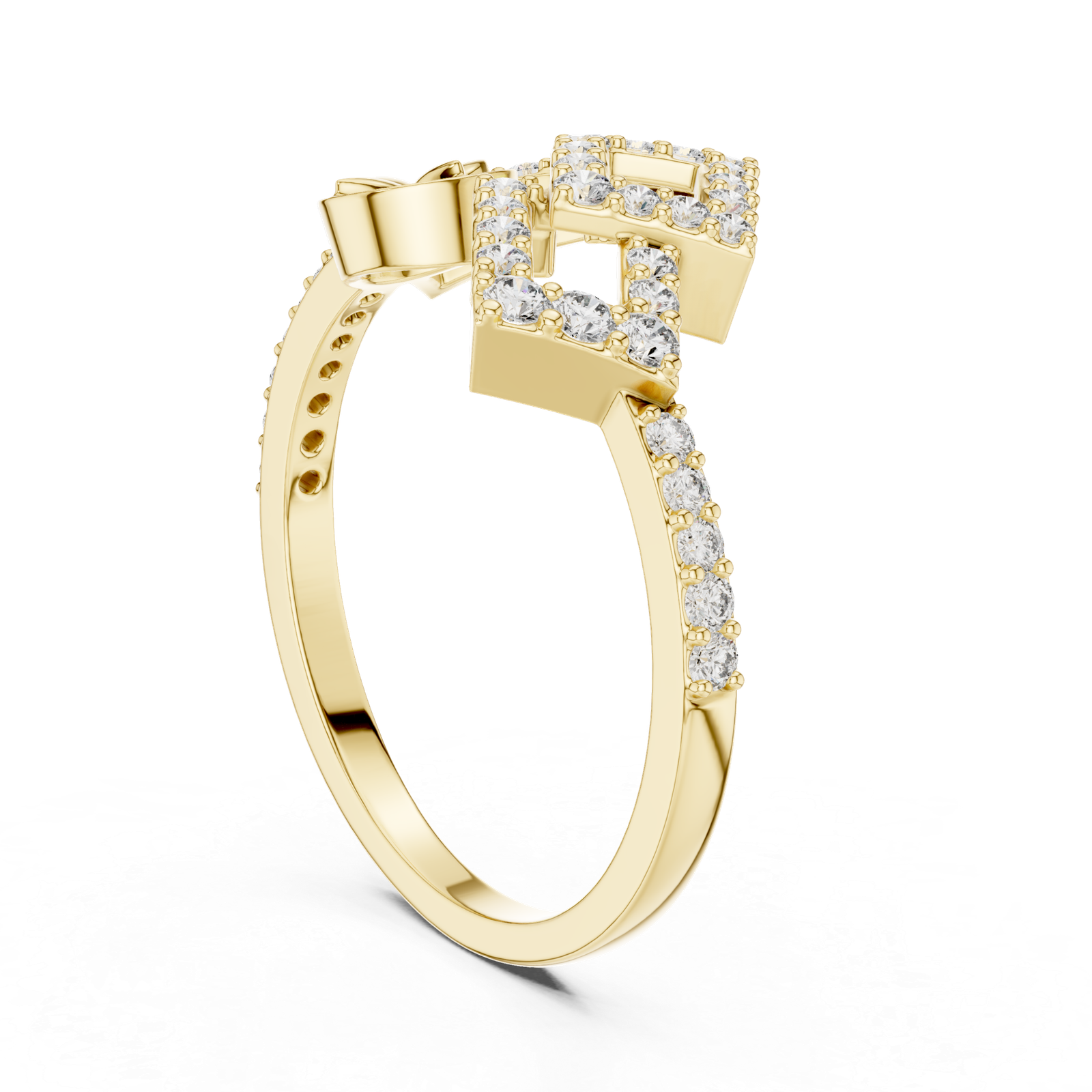 Royal Spark Geometric Gold Ring