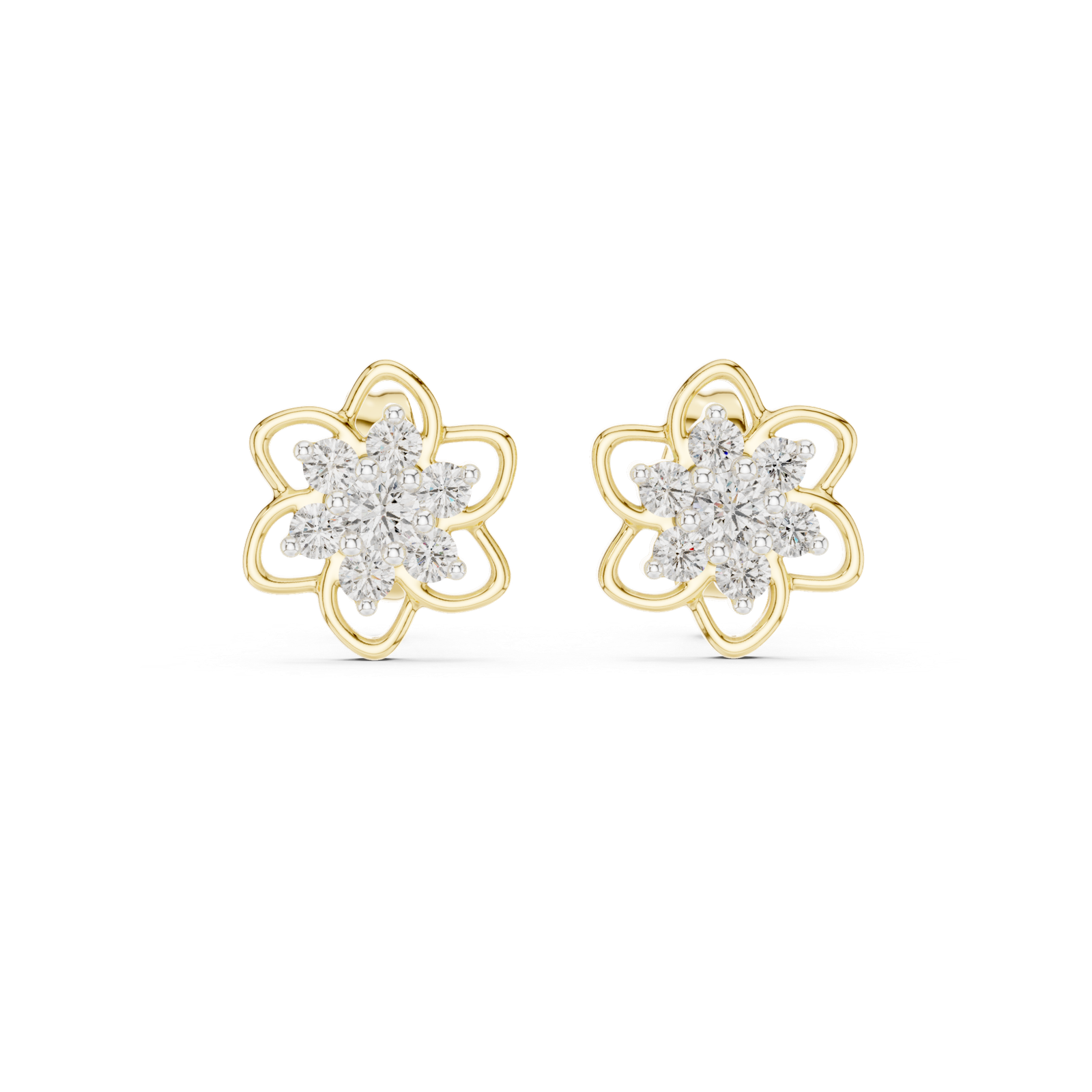 Luxury Floral Solitaire Earrings