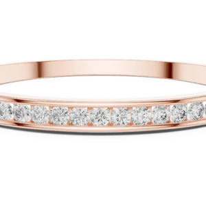 Round Brilliant Diamond Bangle Bracelet – Rose Gold Finish