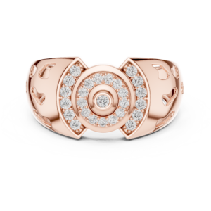 Luxury Rose Gold Diamond Halo Statement Ring
