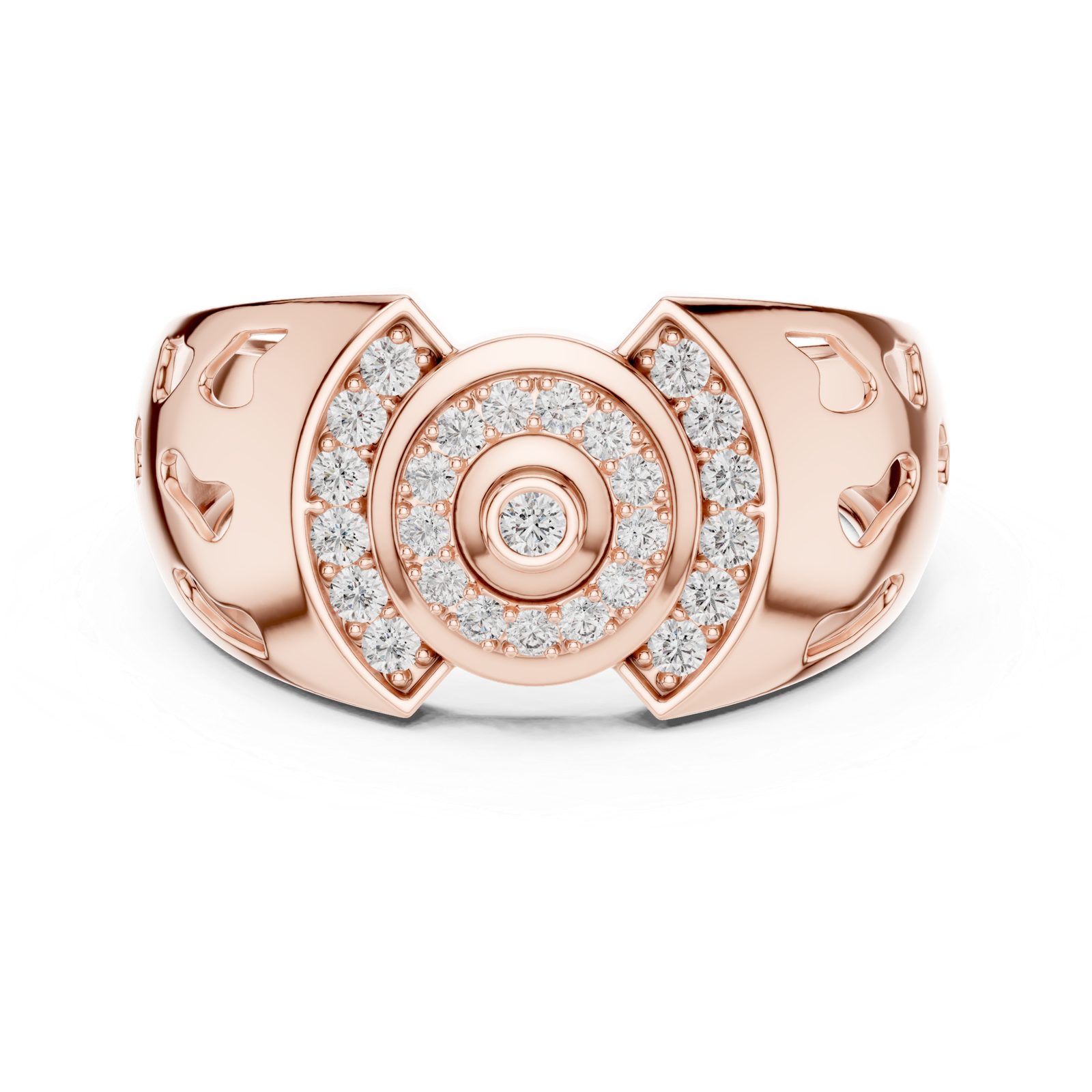 Luxury Rose Gold Diamond Halo Statement Ring