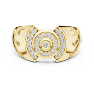Luxury Yellow Gold Diamond Halo Statement Ring