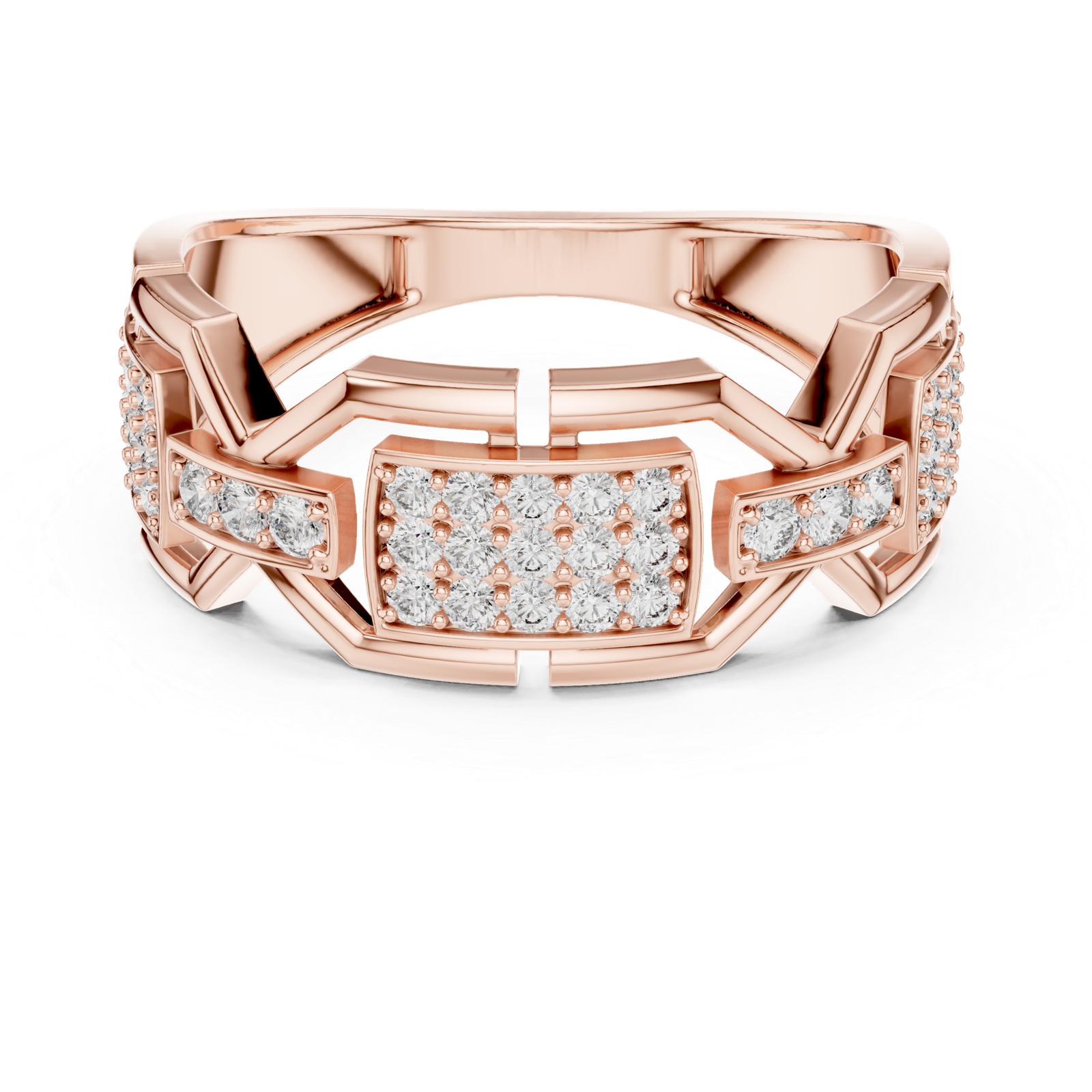Rose Gold Designer Diamond Ring