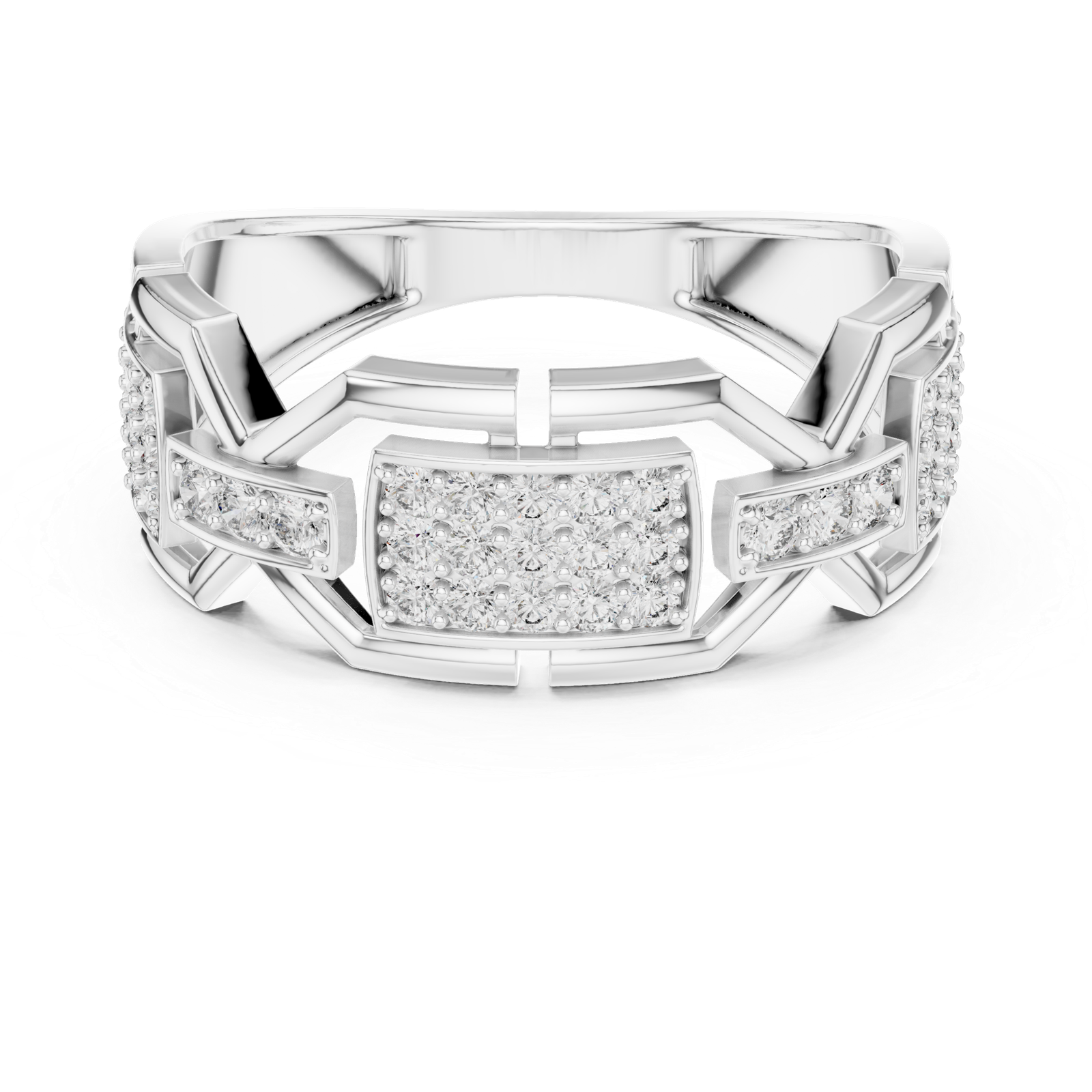White Gold Architectural Ring