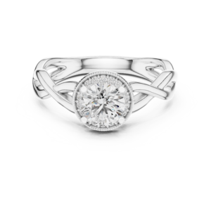 White Gold Twist Solitaire Ring